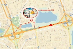 Карта проезда музыкальный магазин Джем ул. Драгоманова 31Д